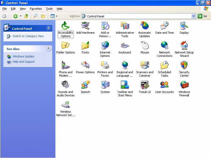 Основные функции в Windows XP