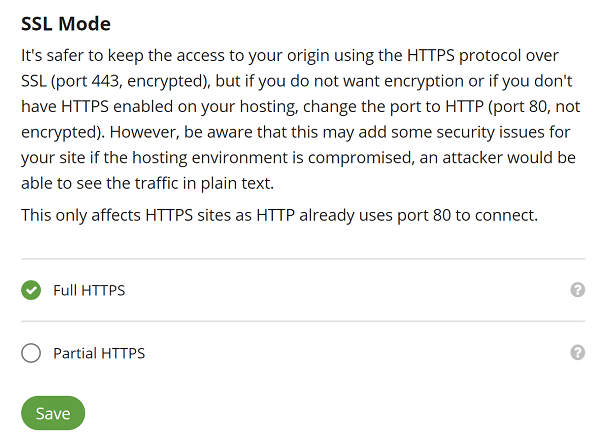 Перенаправление на HTTPS в SUCURI