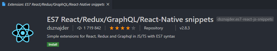 ES7 React/Redux/GraphQL/React-Native snippets